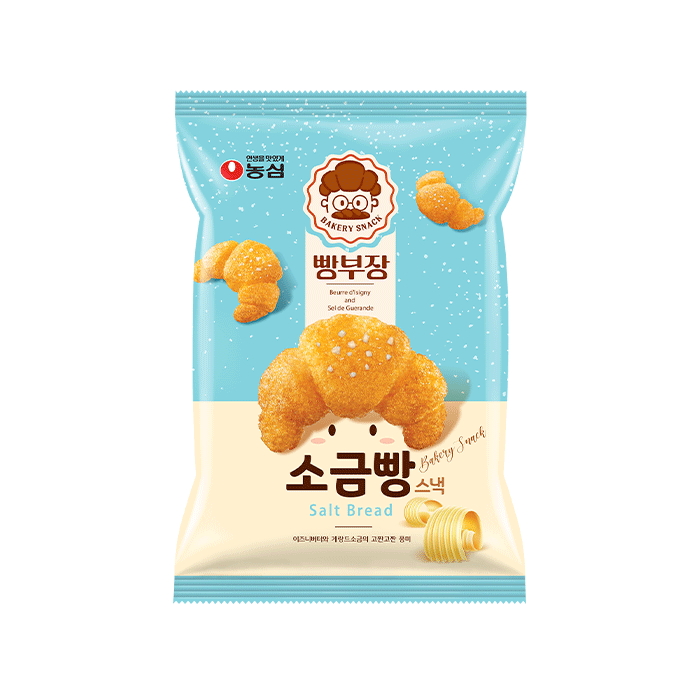 [PACK OF 3] NONGSHIM SALT BREAD BAKERY SNACK 55g 농심 빵부장 소금빵 스낵 55g