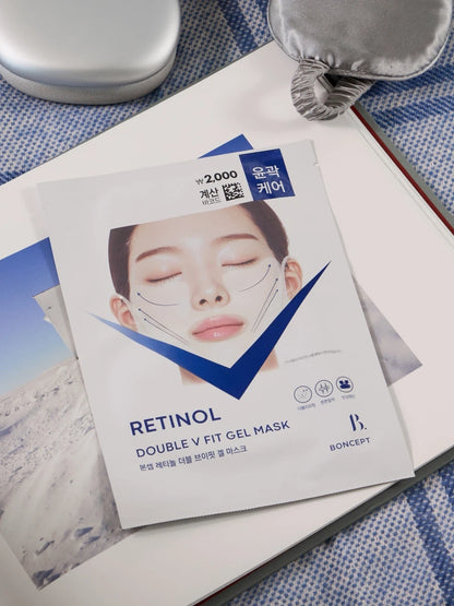 [PACK OF 3] BONCEPT Retinol Double V Fit Gel Mask 본셉 레티놀 더블 브이핏 겔마스크