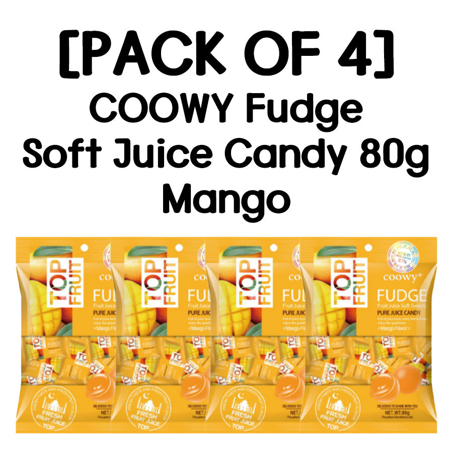 [PACK OF 4] COOWY Fudge Soft Juice Candy Jelly Mango / Strawberry / Green Grape /Apple Mango 80g쿠위 탑프룻 퍼지 베트남 젤리 망고/딸기/청포도/애플망고 80g