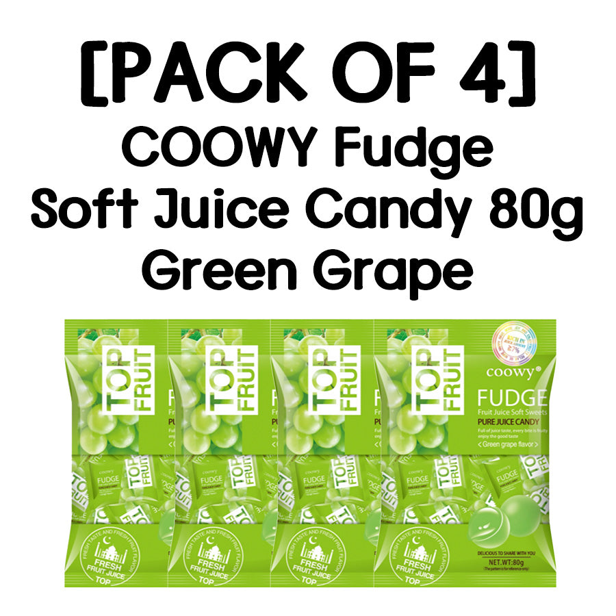 [PACK OF 4] COOWY Fudge Soft Juice Candy Jelly Mango / Strawberry / Green Grape /Apple Mango 80g쿠위 탑프룻 퍼지 베트남 젤리 망고/딸기/청포도/애플망고 80g