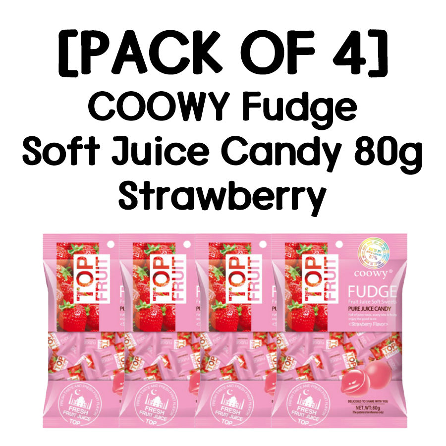 [PACK OF 4] COOWY Fudge Soft Juice Candy Jelly Mango / Strawberry / Green Grape /Apple Mango 80g쿠위 탑프룻 퍼지 베트남 젤리 망고/딸기/청포도/애플망고 80g