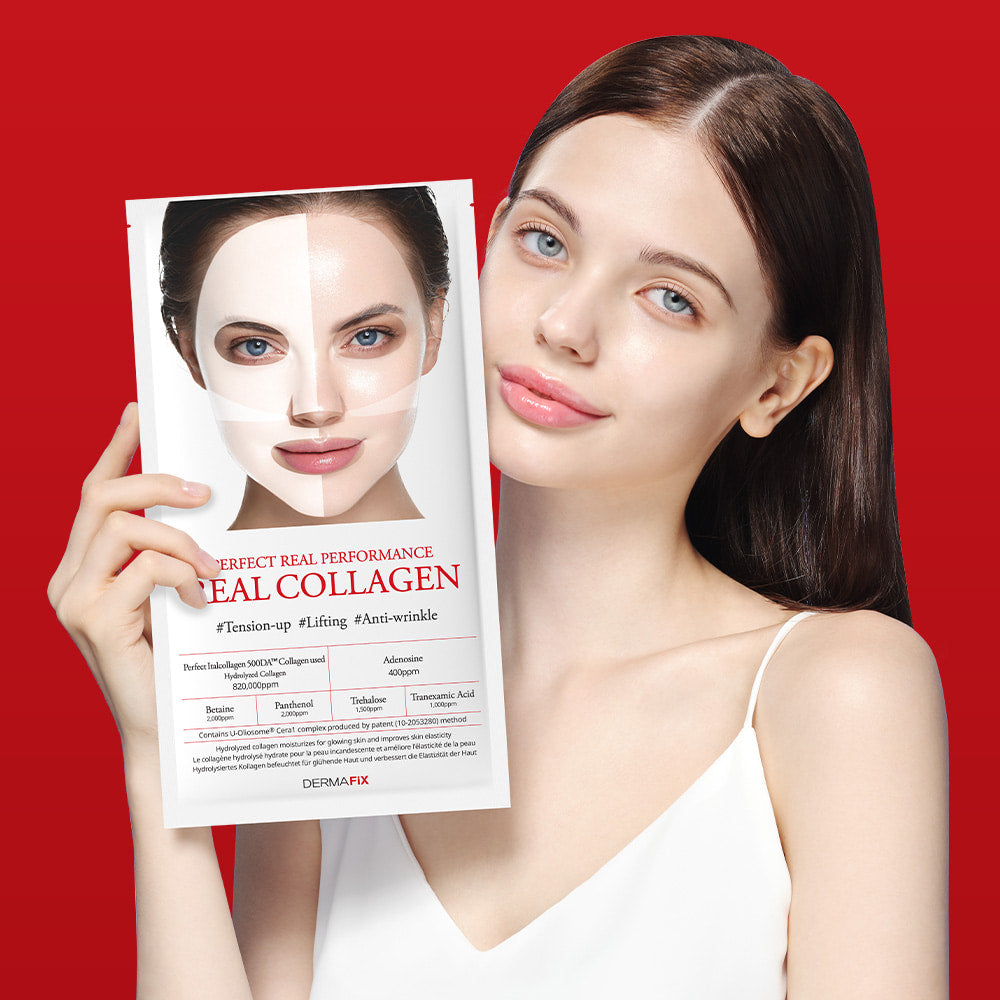 DERMAFIX Perfect Real Performance Collagen 100 Mask 8EA 더마픽스 퍼펙트 리얼 퍼포먼스 리얼콜라겐 8매입