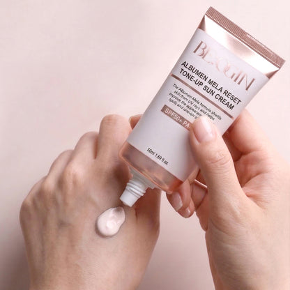 BE:OGIN Albumen Mela Reset Tone-Up Sun Cream SPF50+ PA++++ 50ml 비오진 알부민멜라 리셋 톤업 선크림 SPF50+ PA++++ 50ml