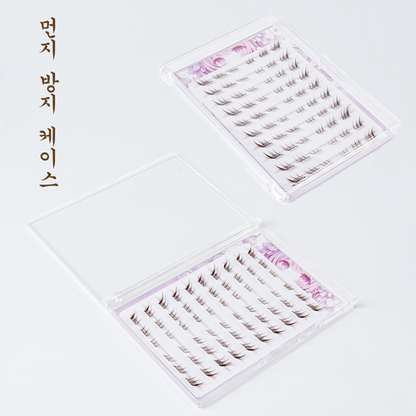 AMILIM Natural No Glue Cluster Eyelashes Transparent Line Brown Reusable Bulk 11mm Lightweight Fox-Eye Extension Effect Natural Fox-Eye Look 애미림 노글루 가닥손눈썹 투명 브라운 11mm 여우디자인 여우속눈썹 속눈썹 대용량 재사용 가능