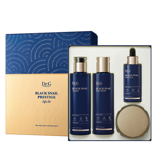 Dr.G Black Snail Prestige 4-Step Full Set (Toner + Ampoule + Emulsion + Cream) 닥터지 블랙 스네일 프레스티지 4종 세트 (토너+에멀전+앰플+크림)