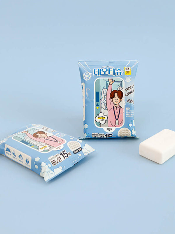 [PACK OF 3] Cooling Perfume Deodorant Tissue 15 Sheet (Floral / Soap) 쿨링 퍼퓸 데오 티슈 15매 (플로럴향/비누향)