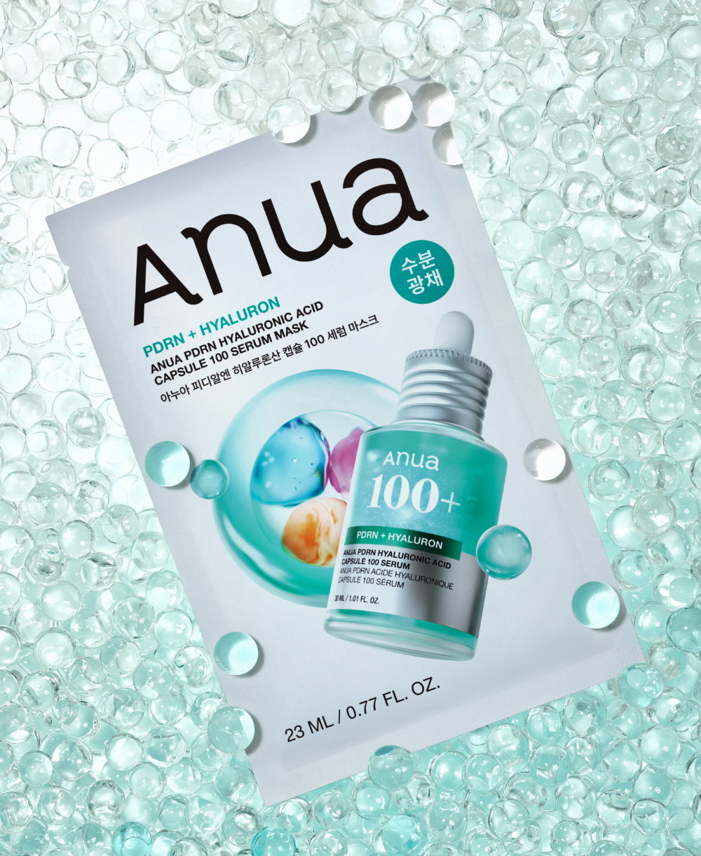 Anua PDRN Hyaluronic Acid Capsule 100 Serum Mask 10 Sheets 아누아 피디알엔 히알루론산 캡슐 100 세럼 마스크 #탱글물광케어 #수분광채