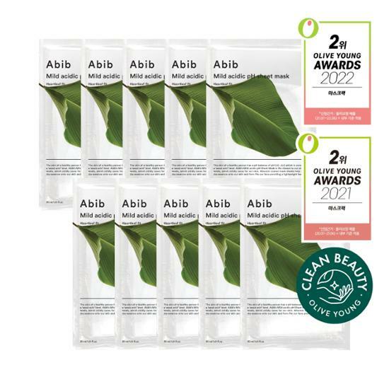 Abib Mild acidic pH sheet mask Heartleaf fit 아비브 약산성 pH 시트 마스크 어성초 핏