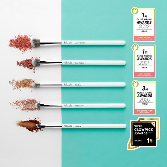 Fillimilli eye make up brush set (5 brushes + mirror case) 필리밀리 아이 메이크업 브러시 세트 (5종 + 거울케이스)