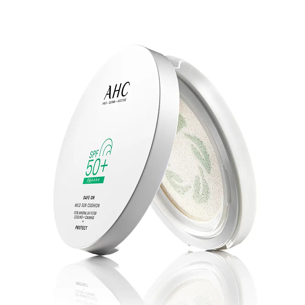 AHC Safe On Mild Sun Cushion SPF50+ PA++++ 25g AHC 세이프온 마일드 선 쿠션 SPF50+ PA++++ 25g