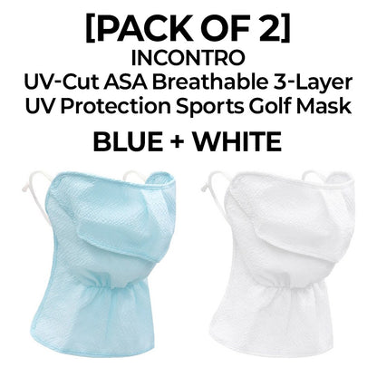 [PACK OF 2] INCONTRO UV-Cut ASA Breathable 3-Layer Mask UV Protection Sports Golf Mask 인콘트로 아사 자외선 차단 3단 스포츠 골프 마스크