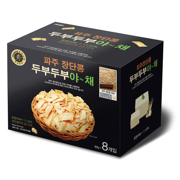 코스모스제과 파주 장단콩 두부두부 야~채 80g X 8개입 (180g) COSMOS Paju Jangdan Soybean Tofu Tofu Veggie 80g X 8EA (480g)