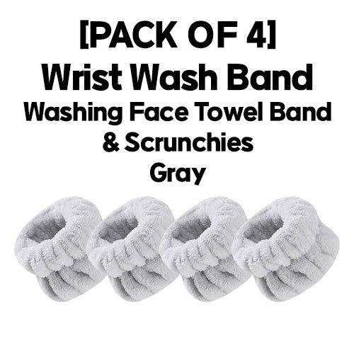 [PACK OF 4] Wrist Wash Band ( Washing Face Towel Band & Scrunchies ) 4 Pair 세안 손목 밴드 4쌍