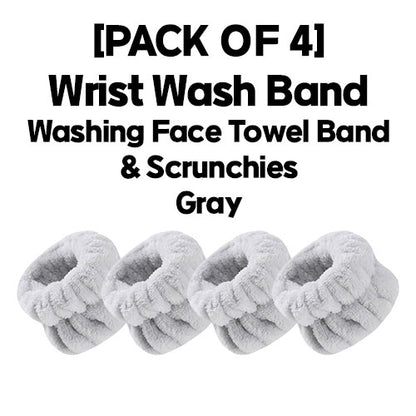 [PACK OF 4] Wrist Wash Band ( Washing Face Towel Band & Scrunchies ) 4 Pair 세안 손목 밴드 4쌍