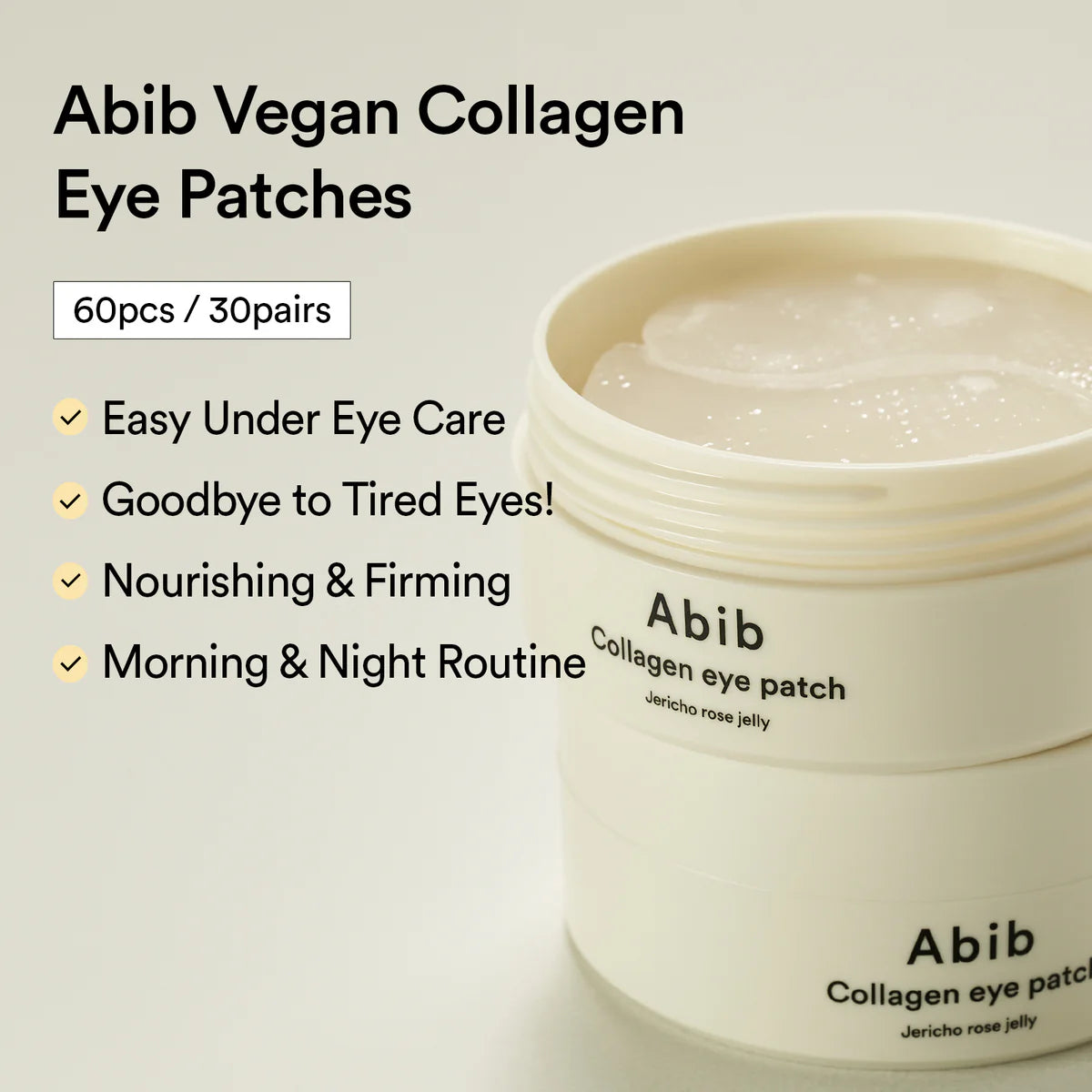 Abib Collagen Eye Patch Jericho Rose Jelly 30 pairs (60 patches) x 2EA 콜라겐 아이패치 부활초 젤리 90g 60패치 (30쌍) X 2개입