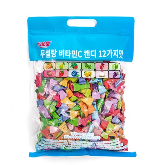 Mulanwang Sugar-Free Vitamin C Mint Candy 12 Flavors 800g 무란왕 무설탕 12가지맛 비타민C 민트 미니 캔디 800g