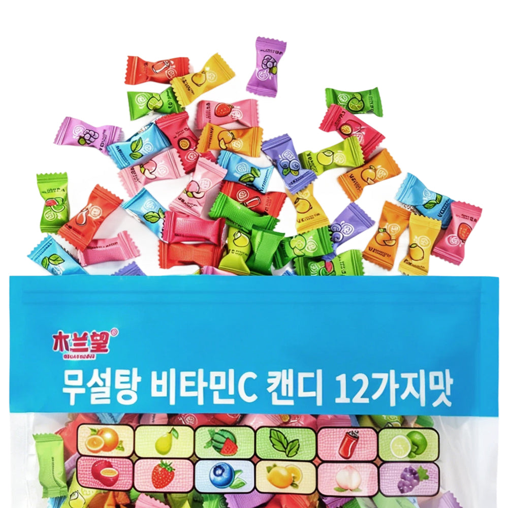 Mulanwang Sugar-Free Vitamin C Mint Candy 12 Flavors 800g 무란왕 무설탕 12가지맛 비타민C 민트 미니 캔디 800g