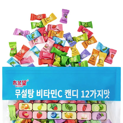 Mulanwang Sugar-Free Vitamin C Mint Candy 12 Flavors 800g 무란왕 무설탕 12가지맛 비타민C 민트 미니 캔디 800g