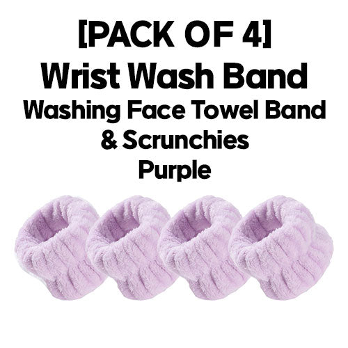 [PACK OF 4] Wrist Wash Band ( Washing Face Towel Band & Scrunchies ) 4 Pair 세안 손목 밴드 4쌍