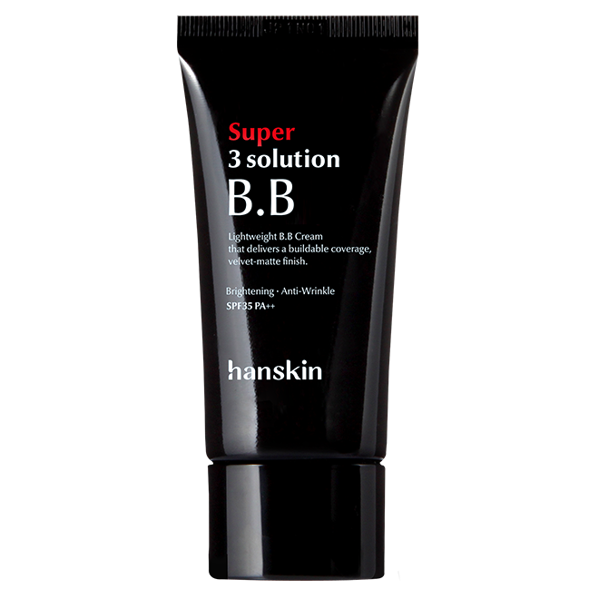 Hanskin Super 3 Solution BB Cream SPF 35 PA++ 한스킨 수퍼 쓰리 솔루션 비비크림 SPF35 PA++ Velvet Matte Finish, Full Coverage