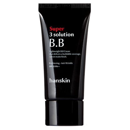 Hanskin Super 3 Solution BB Cream SPF 35 PA++ 한스킨 수퍼 쓰리 솔루션 비비크림 SPF35 PA++ Velvet Matte Finish, Full Coverage