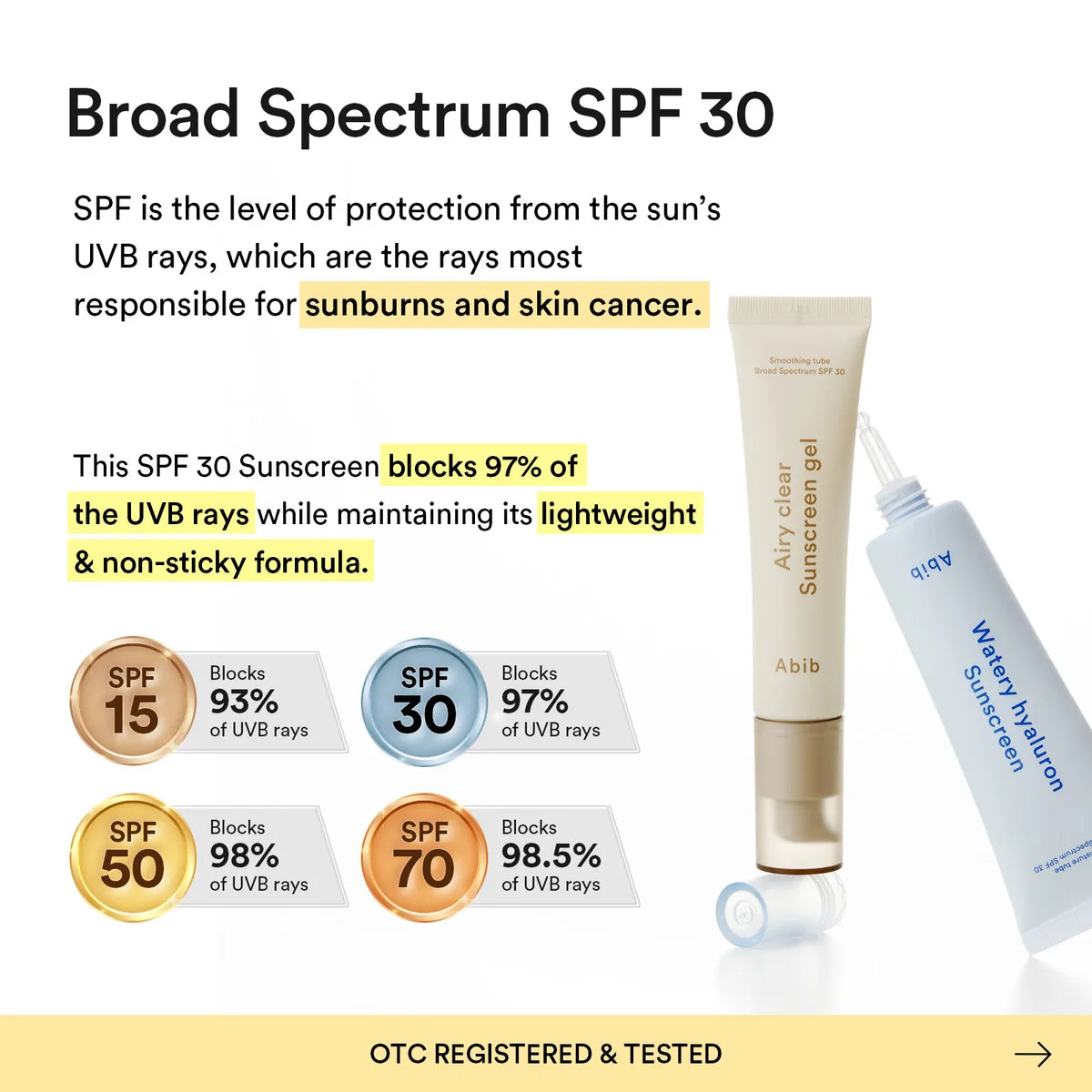 Abib Airy Clear Sunscreen Gel Smoothing Tube SPF 30 Broad Spectrum 30 mL / 1.01 fl. oz 아비브 에어리 클리어 선스크린 젤 스무딩 튜브 SPF30 Broad Spectrum 30 mL / 1.01 fl. oz