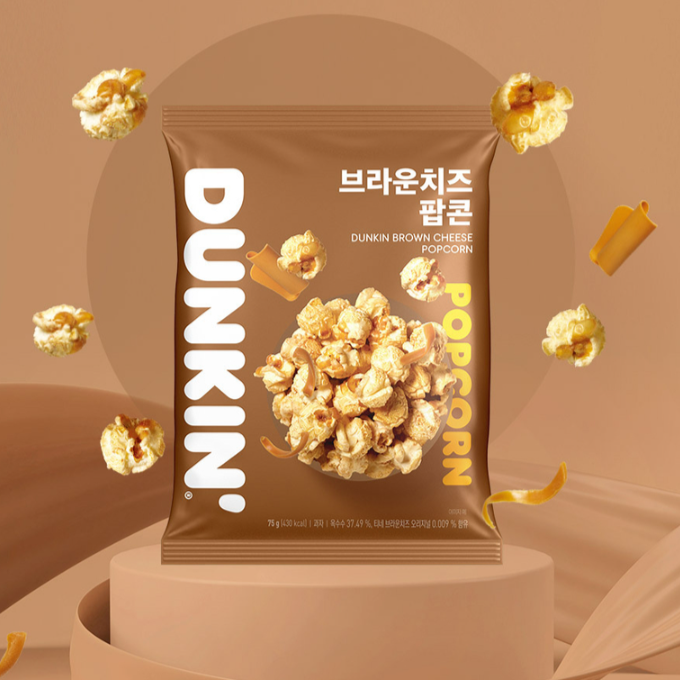 [PACK OF 5] DUNKIN Brown Cheese Popcorn 75g 던킨 브라운 치즈 팝콘 75g