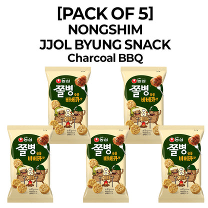 [PACK OF 5] NONGSHIM JJOL BYUNG SNACK Charcoal BBQ 90g 농심 쫄병스낵 숯불 바베큐맛 90g