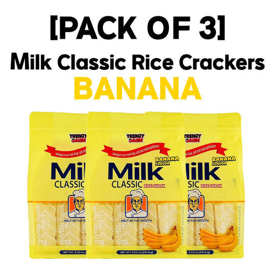[PACK OF 3] Milk Classic Rice Crackers Banana Flavor 240g 밀크 클래식 쌀과자 바나나 240g