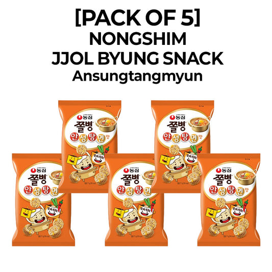 [PACK OF 5] NONGSHIM JJOL BYUNG SNACK ANSUNGTANGMYUN 82g 농심 쫄병스낵 안성탕면맛 82g