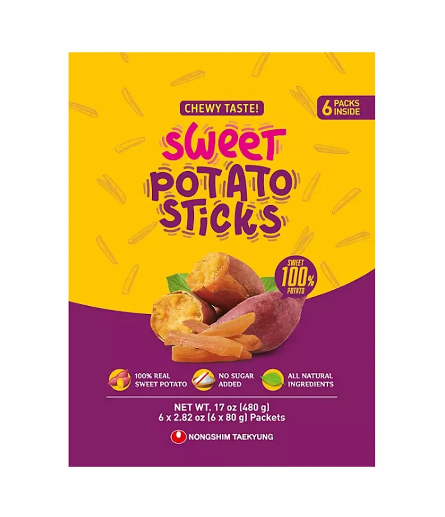 Nongshim Sweet Potato Sticks 2.82 oz X 6 Packets 농심 고구마 말랭이 2.82 oz X 6 Packets