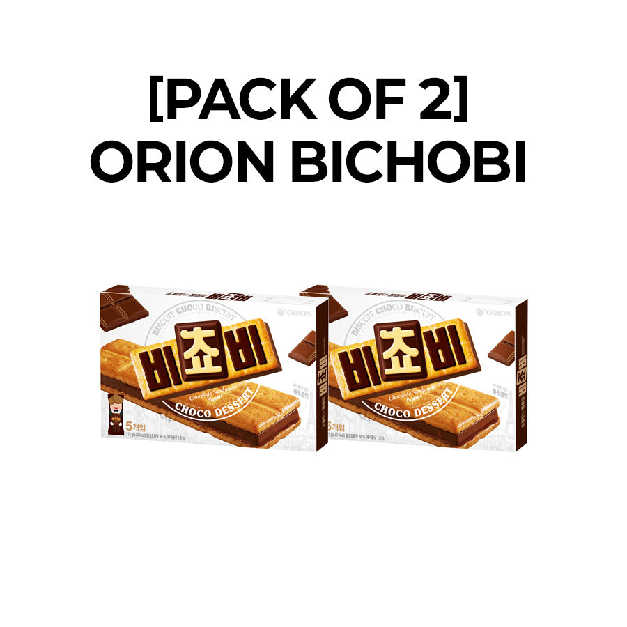 [PACK OF 2] ORION BICHOBI (BISCUIT CHOCO BISCUIT) Chocolate Sandwich Biscuit 125g (25g X 5EA) 오리온 비쵸비 125g (25g X 5봉지)