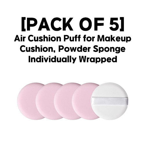 [PACK OF 5] Pink Air Cushion Puff for Makeup Cushion, Powder Sponge Individually Wrapped 에어 쿠션 퍼프 메이크업 쿠션, 파우더 스펀지 개별 포장