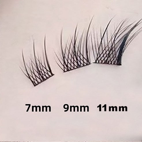 AMILIM Natural No Glue Cluster Eyelashes Reusable Bulk 11mm Lightweight Fox-Eye Extension Effect 애미림 노글루 가닥손눈썹 11mm 여우디자인 여우속눈썹 속눈썹 대용량 재사용 가능