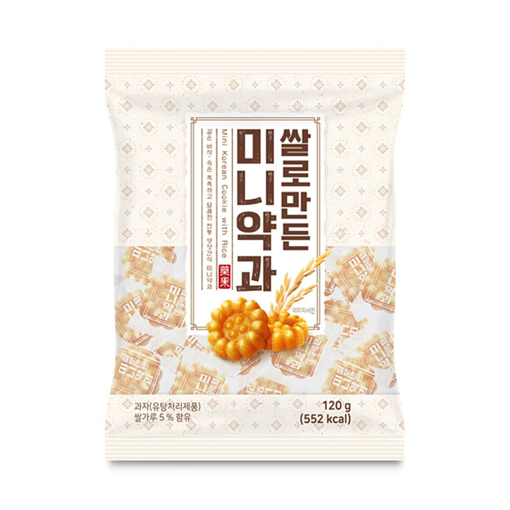 Donghwa Mini Korean Cookie with Rice (Yakgwa) 120g 동화 쌀로만든 미니약과 120g