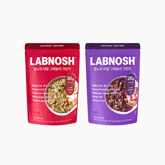 Labnosh Real Granola Crunch 2 Flavor (Original/Cacao) 200g 랩노쉬 리얼 그래놀라 크런치 2가지 맛 (오리지널/카카오) 200g