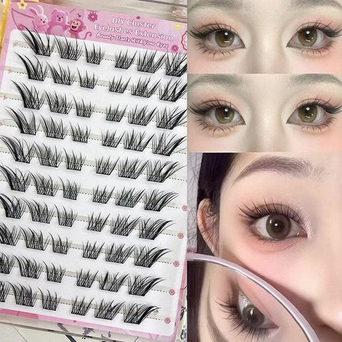 AMILIM No Glue Cluster Eyelashes Reusable Bulk 애미림 노글루 가닥손눈썹 여우디자인 대용량 재사용 가능