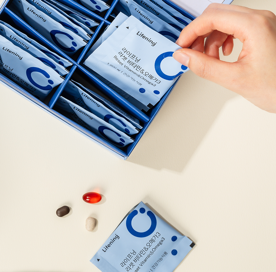 INCELLDERM Lifening Reset Vitamin & Omega3 30 Package 인셀덤 라이프닝 리셋 비타민 & 오메가3 30포