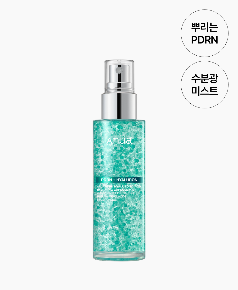 ANUA PDRN + Hyaluron Hydrating Capsule Mist 100 ml / 3.38 fl. oz. 아누아 PDRN 히알루론산 수분 캡슐 미스트 100 ml / 3.38 fl. oz.