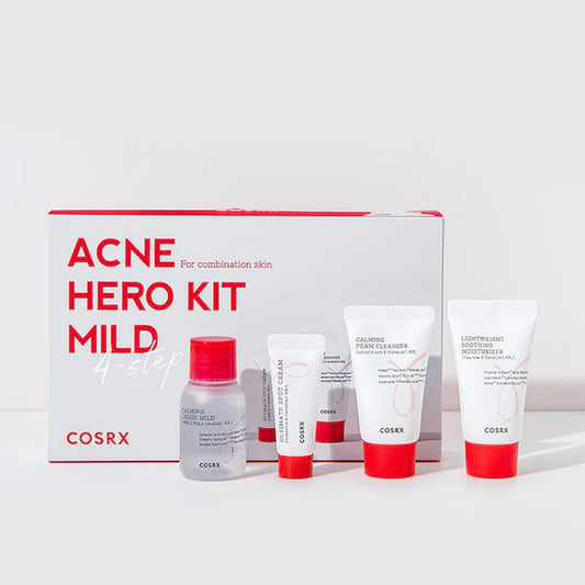 COSRX ACNE HERO KIT MILD For combination skin (AC COLLECTION TRIAL KIT _ Mild) 코스알엑스 에이씨 콜렉션 아크네 히어로 키트 마일드