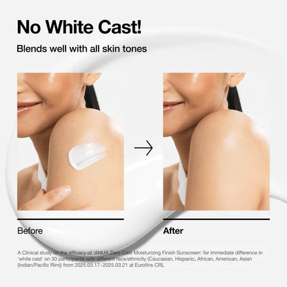 ANUA Zero-Cast Moisturizing Finish Sunscreen SPF 50 50mL 아누아 제로캐스트 데일리 투명 수분 선크림 SPF 50 50mL