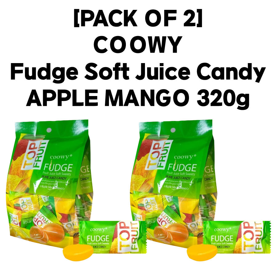 [PACK OF 2]  COOWY Fudge Soft Juice Candy Mango / Strawberry / Green Grape 320g 쿠위 탑프룻 퍼지 베트남 젤리 망고/딸기/청포도 320g