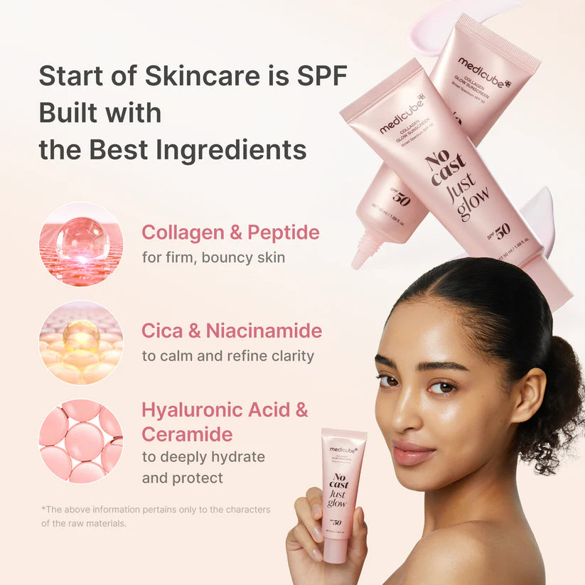 Medicube Glow Collagen Sunscreen 50ml Broad Spectrum SPF 50 메디큐브 콜라겐 글로우 선크림 50ml Broad Spectrum SPF 50