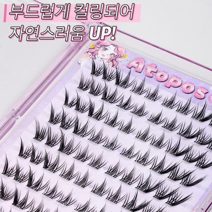 Atopos No Glue False Eyelashes – Fox Eye Collection 아토포스 대용량 노글루 가닥 인조 속눈썹 내추럴 여우 속눈썹 원터치 100모 여우속눈썹 Foxy Eyes Foxy Lashes Fox Eyelashes