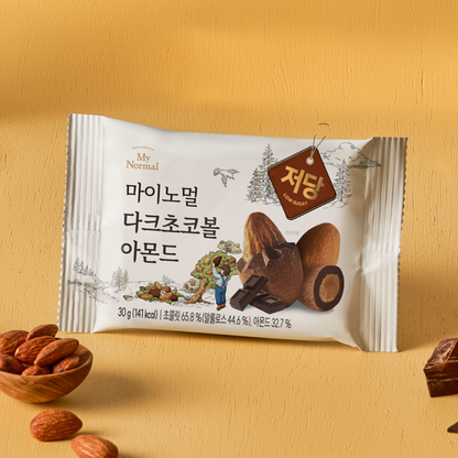 My Normal Low-Sugar Choco ball Almond 4 Flavors (Dark, Matcha, Mint) 5g X 5EA 마이노멀 저당 초코볼 아몬드 4가지 맛 (다크, 말차, 민트) 5g X 5개입