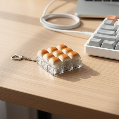 [PICK OF 2] Pickery 9-Key LED Bread Keycap Clicky Keychain Fidget Toy 픽커리 LED 구운 식빵 키캡 키링 9구 딸깍이 피젯토이