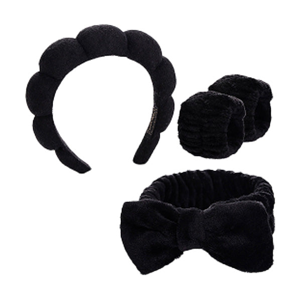 Living Loving Cloud Face Washing Headband + Wrist Wash band Set 4 Color 리빙러빙 구름 세안밴드 손목 세안 세트 세수 마사지 헤어밴드 극세사 머리띠 4종