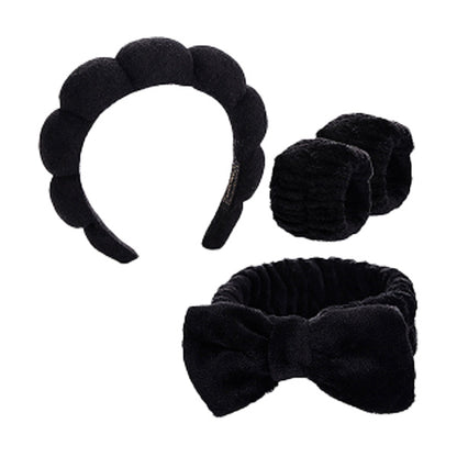 Living Loving Cloud Face Washing Headband + Wrist Wash band Set 4 Color 리빙러빙 구름 세안밴드 손목 세안 세트 세수 마사지 헤어밴드 극세사 머리띠 4종