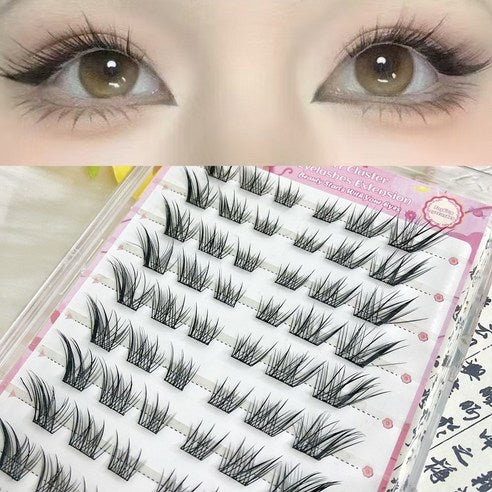 AMILIM No Glue Cluster Eyelashes Reusable Bulk 애미림 노글루 가닥손눈썹 여우디자인 대용량 재사용 가능