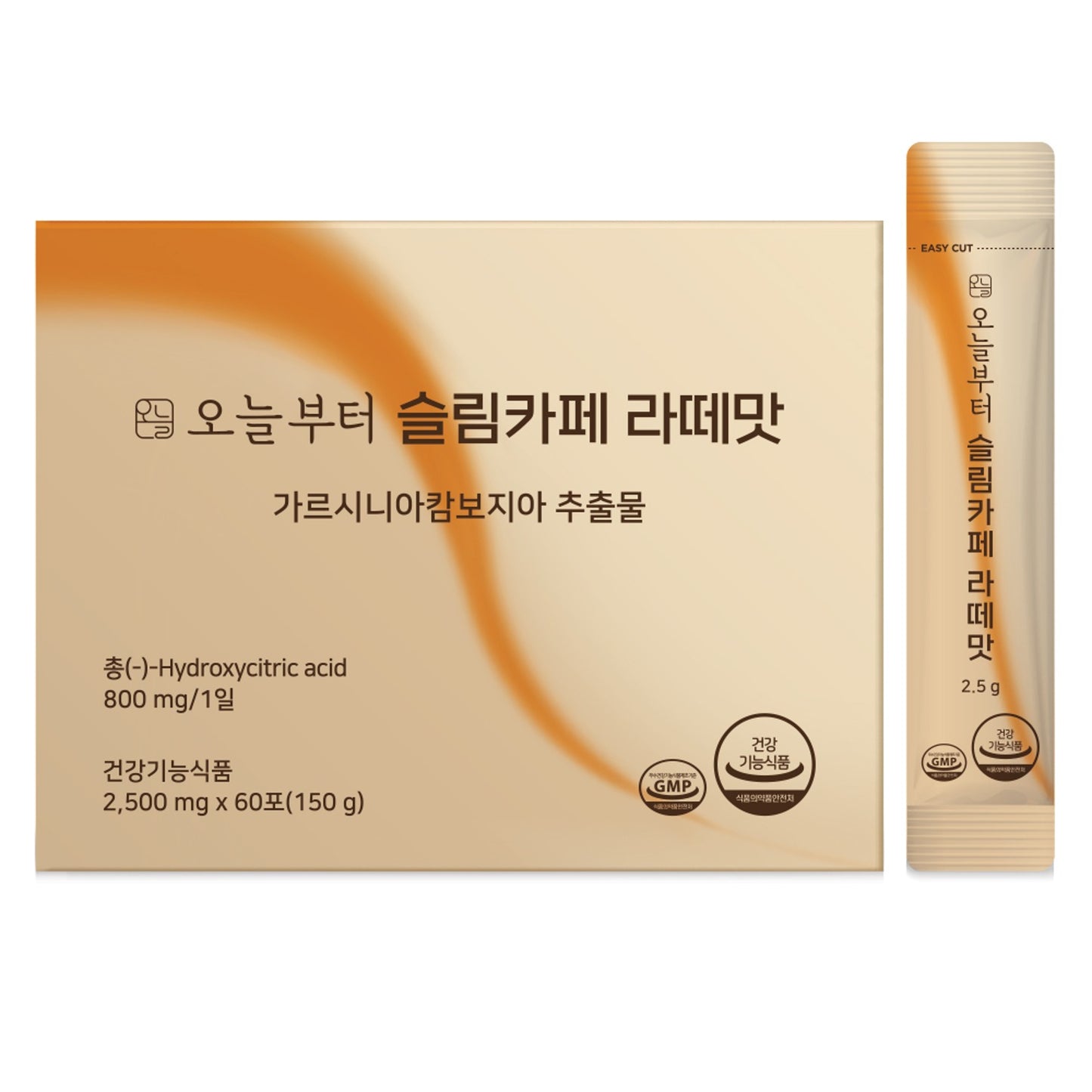 오늘 오늘부터 슬림카페 라떼맛 2,500mg X 60포 (150g) TODAY from Today, Slim Cafe Latte 2,500mg X 60 Stick (150g)